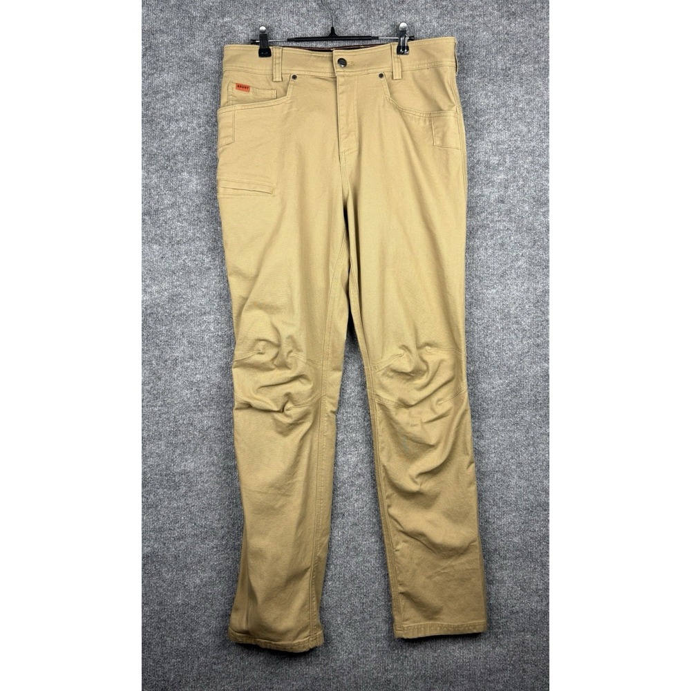 BRUNT Torra Work Pants Mens 32x33 Tan Khaki Stretch Utility Carpenter Workwear